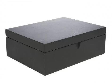 Bredemeijer Theedoos Met 4 Blikjes En Theemaatlepel Bamboe Zwart