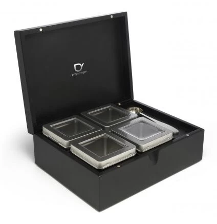 Bredemeijer Theedoos Met 4 Blikjes En Theemaatlepel Bamboe Zwart - Afbeelding 2