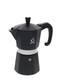 Forever Prestige Noblesse Mokapot 6-kops Aluminium Zwart