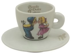 Lucaffe Piccolo & Dolce Cappuccinokop En Schotel Aardewerk Wit