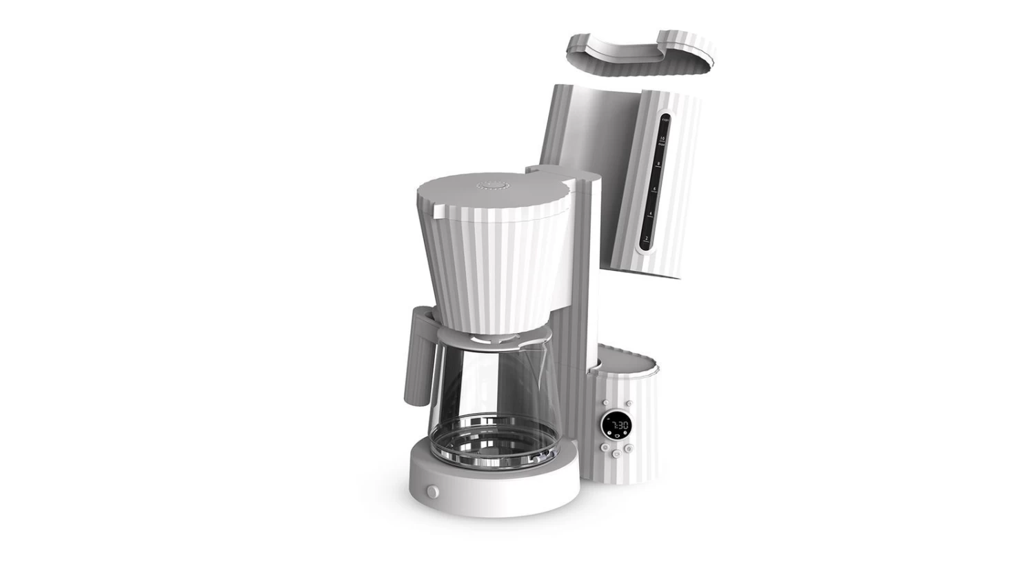 Alessi Plissé Koffiezetapparaat 1,5 Liter Kunststof Grijs - Afbeelding 2